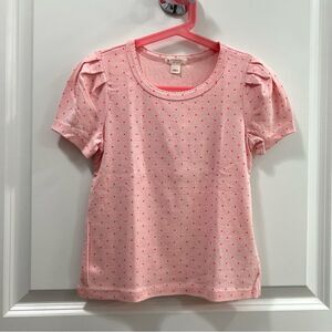 Crewcuts Girls' puff-sleeve pointelle T-shirt Size Small